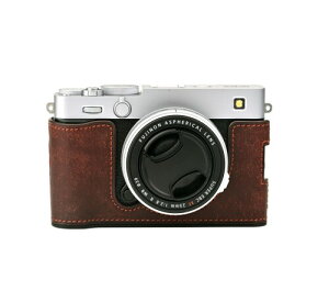 CLC handmade �Ή� FUJIFILM Fuji �x�m X-E5 ��p �J�����P�[�X �J�����J�o�[ �J�����o�b�O �{�v ���w���v�{��+���^���x�[�X�v���[�g (Matte Dark Brown)