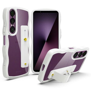 Xperia 1 VII �P�[�X �N���A �X�^���h�@�\ SO-51F �X�}�z�P�[�X �O�[�O�� �ϏՌ� �G�N�X�y���A 1 VII �J�o�[ ���� �y�� ���^ ������� �l�C �X�g���b�v�z�[�� (�z���C�g)