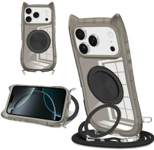 iPhone 17 Pro �p �X�}�z�P�[�X �L���f�U�C�� �V���v���Ńt�@�b�V���� 360° ��]�X�^���h�t�� iPhone 17 pro �X�}�z�P�[�X ����~�� ���΂ݖh�~ �S�ʓI�ȕی� �������߉\�ȃl�b�N�X�g���b�v�t