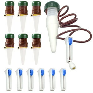 水やり当番 給水キャップ 自動水やり器 植物 自動給水器 6個セット サイフォン式 水調整弁付き 挿し込むだけ 植物 植木鉢 園芸 留守用