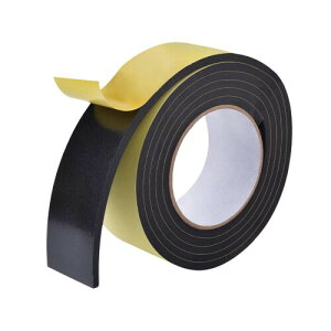 隙間テープ EVA素材 すきま風防止 防音戸当たりテープ スポンジテープ 厚5mm×幅10mm×長さ5M ドア防音 防振 パッキン 騒音軽減 虫よけ 気密性UP 虫塵 花粉防止 エアコン効率アップ(ブラック)