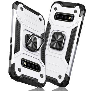 TMUJWS Samsung Galaxy S10 用ケース リング 衝撃吸収 耐衝撃 TPU+PCバンパー 二重構造 米軍MIL規格 全面保護カバー 滑り防止 車載ホルダー対応 擦り傷防止 滑り止め 軽量 薄型 アイフォン S10 用カ