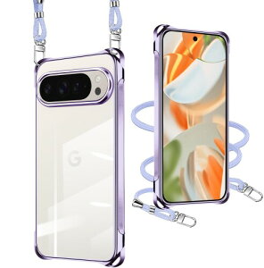 xiusiteli For Google Pixel 10 Pro XL �p �P�[�X �N���A �V�����_�[ 10Pro XL �g�уJ�o�[ �ϏՌ� �S�ʕی� �X�}�z�P�[�X �X�g���b�v�t�� ���|�� �΂߂��� ��|���P�[�X TPU ���^ �y�� ���O���\ ��