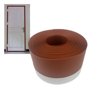 幅45mm 隙間テープ すきま風防止テープ すきまテープ ドア 窓/玄関/サッシ/浴室/トイレ 防音 防風 断熱 (茶色 5m)