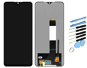 YQZ Xiaomi Redmi 9T J19S M2010J19SG M2010J19SY �C�������p�t�����g�p�l�� LCD �^�b�`�p�l�� �t���p�l���i�t�����g�K���X�f�W�^�C�U�j�C���H��Z�b�g�t�� (�u���b�N)
