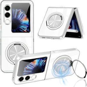 ZTE Nubia Flip 2 5G �P�[�X �N���A �����O�t�� MagSafe�Ή� Nubia Flip 2 �P�[�X ���� �ϏՌ� �}�O�Z�[�t ���C�����X�[�d A404ZT �����O�t�� libero flip �J�o�[ �X�^���h�@�\ 360°��] �c�����Ή� �}�O�l