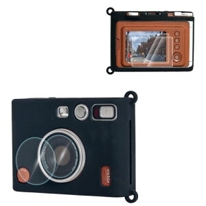 VOVMOEYA VRP[X+KXXN[یtB+PETYveN^[ For FUJIFILM Instax Mini EvoA`FL Instax Mini EvoANZT[ VRJo[ JیP[X RpN