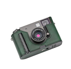 CLC handmade �Ή� fuji x-half/fuji x-half ��p �J�����P�[�X �J�����J�o�[ �J�����o�b�O �{�v ���w���v�{��+���^���x�[�X�v���[�g+�n���h�� (Museum-C-Green)
