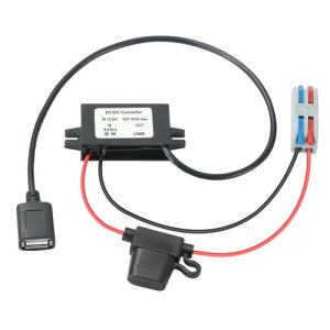 YBBOTT DC12V/24V����DC5V �~���R���o�[�^�[ 3A 15W USB?A �ԍځE�o�C�N�p