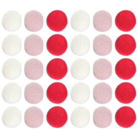 LIOOBO 30pcs フェルトボール 3cm バレンタイン ウェディングバレンタインデー フェルトボール DIY工芸品 バレンタインの装飾 赤＋ピンク＋白 各10個