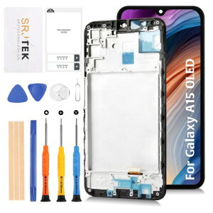 SRJTEK For Samsung Galaxy A15 5G/A15 4G �wOLED 6.52�C���` �x �^�b�`�p�l���f�W�^�C�U�[ Brave Black �t���[���t��LCD �t���p�l�� ��ʌ����C���p SM-A155 SM-A156 ���f���ɑΉ� LCD�f�B�X�v���C�^�b�`�X�N��
