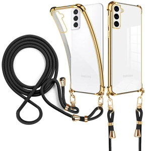 weiaoluo Samsung Galaxy S21 ケース クリア ショルダー 耐衝撃 galaxy SC-51B SCG09 マホケース ギャラクシーS21 カバー 薄型 galaxyS21 対応ケース TPU 軽量 肩がけ 首掛け 紐付きバンパー カバー ストラッ