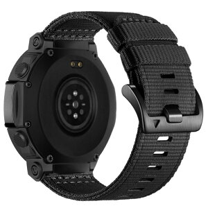 (ROBANDOO) �݊��� For Amazfit T-Rex 3 Pro 48mm �Ή��o���h �x���g �i�C�����o���h �~���^���[�X�^�C�� �ʋC�� �^���X�^�C�� �X�|�[�c�� �����o���h (�u���b�N)