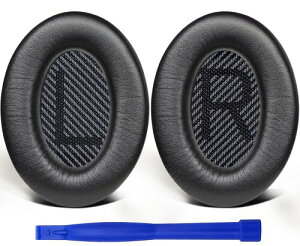 SoloWIT �C���[�p�b�h �C���[�N�b�V���� Bose QuietComfort 35 & 35ii (QC35 & QC35ii) �p �w�b�h�z�� �p�b�h �_��ǂ� �V�[�v�X�L�� �m�C�Y�A�C�\���[�V���� ���� �����p�b�h (���邢�u���b�N)