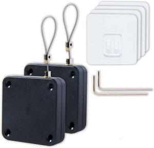 2個入り 自動ドアクローザー 貼り付け ネジ 兼用 穴付き 引き戸 取付簡単 玄関 室内用 小型 引き戸クドア留め金 自動閉鎖 800g (ブラック)