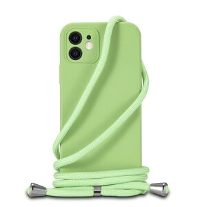 Handodo Apple iPhone 12 用 ケース iPhone 12 カバー ネック ショルダー ストラップ付き スマホ シリコン カバー 紐付き 斜めがけ 織りストラップ付き 調節可能なショルダー クロスボディ ネック