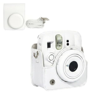 For �x�m�t�C����(FUJIFILM) instax mini 13 �p �P�[�X �J�o�[ PU���U�[ �V�����_�[�X�g���b�v�t���ϏՌ� �h���h�o ���s/����p �J�����ی�P�[�X�i�z���C�g�j