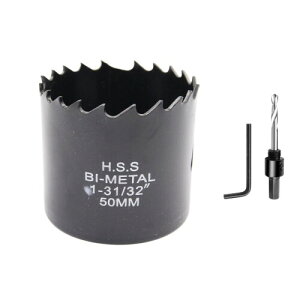 ホールソー 50mm LAIWEIバイメタルホールソー、HSS円形ホールソーヘッド、厚さ1.8mm、切断深さ最大38mm、木材、プラスチック、石膏ボード、金属パイプに適している
