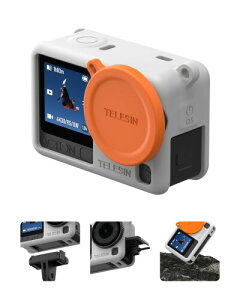 TELESIN DJI Osmo Action 6�p �ی�P�[�X �V���R���ی�J�o�[ �����Y�L���b�v �����Y�J�o�[ �X�N���b�`�h�~ �ϖ��� �_��ŕό`���Ȃ� �����h�~ �X�g���b�v�t�� �g�тɕ֗� ���t���ȒP DJI Osmo