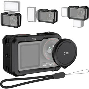 JJC DJI Osmo Action 5 Pro �P�[�W DJI Osmo Action 4 3 �P�[�X �A���~�j�E�������� �J�����ی� �����h�~ �ϏՌ� �C�菝�h�~ �y�� �����ȒP �t���A�N�Z�X 1/4-20 �l�W�� �R�[���h�V���[ �X�g���b�v�ƃ�