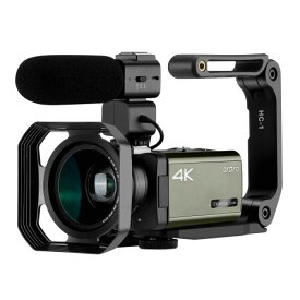 ORDRO AX65 4K 60FPS ビデオカメラ デジタルビデオカメラ 3.5"IPS HD 1080P 12倍光学ズーム＆100倍ズーム Vlog, YouTube