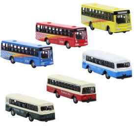 バスコレクション バス模型 ミニバス 車模型 1:150 6本入り 路線バス模型 建物模型 ジオラマ 情景コレクション 教育 DIY