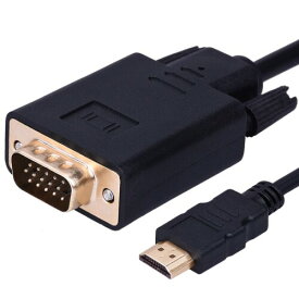 HDMI to VGA変換ケーブル 1m 1080p@60Hz HDMI オス to VGA オス変換ケーブル ビデオ変換コード HDMIからVGAアダプター HDTV、Chromebook、Raspberry Pi、Roku、Xboxなど対応