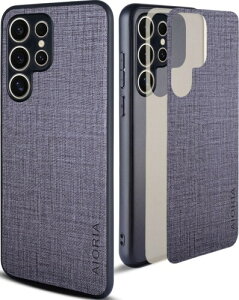 Aioria �݊��� �P�[�X for Samsung Galaxy S24 Ultra ���n�p�^�[�����U�[�����ɕی쏃�F�X�}�z�P�[�X (Gray, S24 Ultra)