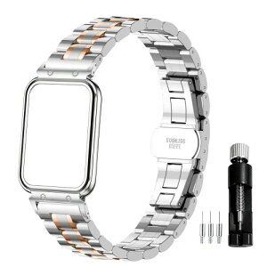 Gheper ���^���E�H�b�`�o���h compatible with Samsung Galaxy Fit3(2024) SM-R390 �X�}�[�g�E�H�b�`�A�N�Z�T���[ 316L �X�e�����X�X�`�[�� �ی�t���[���P�[�X�f�U�C�� �����p���X�g�X�g���b�v �u���X��