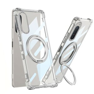 weiaoluo SONY Xperia 5 II �P�[�X �N���A �����O�t�� xperia5 ii �J�o�[ �ی�V�F�� SO-52A SOG02 �G�N�X�y���A5II �}�z�P�[�X �X�^���h�@�\ 360°��]�\ �X�}�z �L�b�N�X�^���h �w��h�~ �]�|�h�~ ��