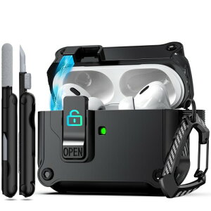 RFUNGUANGO AirPods Pro  2/1 P[XJo[ SȃbNNbvtA|bvAbvP[X t{fBϏՌn[hیJo[ AirPods Pro 2 P[X (2023/2022/2019) p - ubN
