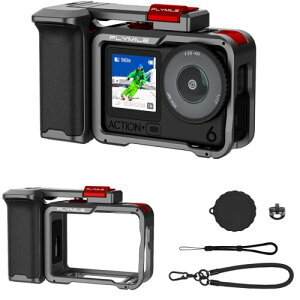 DJI Osmo Action 6 �Ή� �J�����P�[�W �L�b�g �O���b�v�z���_�[ �V���b�^�[�{�^���t,�����Y�L���b�v �����h�~�p�X�g���b�v �t��