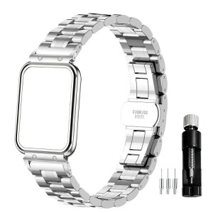 Gheper ���^���E�H�b�`�o���h compatible with Samsung Galaxy Fit3(2024) SM-R390 �X�}�[�g�E�H�b�`�A�N�Z�T���[ 316L �X�e�����X�X�`�[�� �ی�t���[���P�[�X�f�U�C�� �����p���X�g�X�g���b�v �u���X��