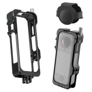 Selens Insta360 X4 Air �p �g�� �P�[�W �A���~������ �S�i�J���� �ی�P�[�X �}�E���g�t���[�� �A�N�Z�T���[ 1/4�l�W���A�����Y�L���b�v�t�� �ϏՌ� ���@�\�t���[�� �O�r�ALED���C�g�A�����\