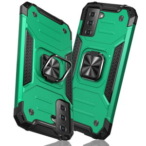 TMUJWS Samsung Galaxy S21 �p�̃P�[�X �����O �Ռ��z�� �ϏՌ� TPU+PC�o���p�[ ��d�\�� �ČRMIL�K�i �S�ʕی�P�[�X ����h�~ �ԍڃz���_�[�Ή� �C�菝�h�~ ����~�� �y�� ���^ �T���X�� �M����