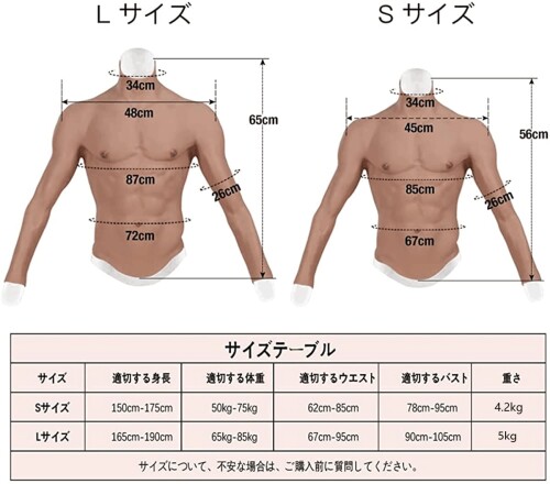楽天市場】(Supicos) シリコン筋肉スーツ 袖付き HUWAHUWA社製