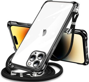 NISIILNG iPhone 14 Pro �p �P�[�X �N���A �V�����_�[ iPhone14pro �X�}�z�P�[�X �A�C�t�H��14Pro �J�o�[ ���|�� �΂߂��� ��|���P�[�X ���� ���^ �y�� �ϏՌ� TPU �X�g���b�v�t�� �R�t�� �΂߂��� �D