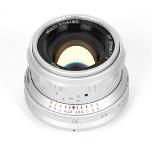 PERGEAR 35mm F1.4 �t���T�C�Y �}�j���A���t�H�[�J�X�����Y �P�œ_�����Y (EOS-R�}�E���g, �V���o�[)