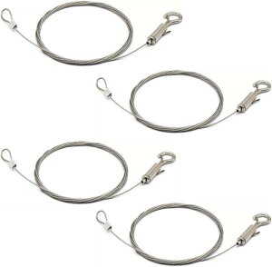 落下防止ワイヤーハンガワイヤーロープ長調節可能フックハンガリング地震対策転倒防止4セット耐荷重20 kg