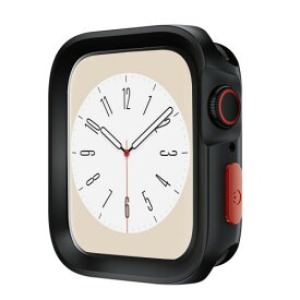 MTRRISE Apple Watch ケース 44mm45mm 対応 落下 衝撃 吸収 簡易着脱 シンプル スリム 軽量 保護カバー アップルウォッチケース シン (44mm45mm, 黒)