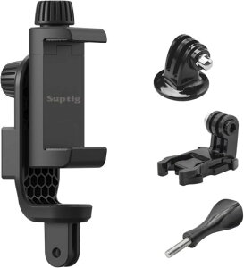 Suptig �g�ѓd�b�z���_�[ �O�r�p �A�N�V�����J���� �O�r�}�E���g�A�_�v�^�[ iPhone�AGopro�ADJI�A�N�V�����AInsta 360�AAkaso�A�}�C�N�ALED���C�g�ʐ^�A�N�Z�T���[�ɑΉ�