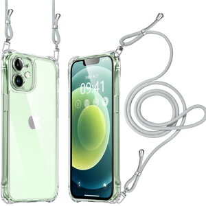 iPhone 12 �P�[�X �N���A �V�����_�[ �ϏՌ� �����Y�ی� ���|�� �񂩂� �΂߂��� ��|�� �J�o�[ ���߉\�� ���� �����h�~ �c/�� �����h�~ 2WAY �i�O���[�j