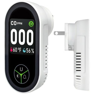 LSENLTY アップグレード版 一酸化炭素検知器 プラグイン式 壁掛けタイプ、一酸化炭素検知器 HDスクリーン&インジケーター搭載 視覚&音声アラーム、3-in-1 CO検知器(COガスメーター、温