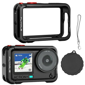 DJI Osmo Action 6 �Ή� �J�����P�[�W �ی�t���[�� �u���P�b�g �A���~�j�E�������� ���@�\�g���A�N�Z�T���[ �V���R�������Y�L���b�v�t�� �S�ʖh��p�A�N�Z�T���[ (�u���b�N �V���O���J��)