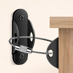 家具転倒防止器具 家具固定用 穴開け不要 目立たない クリア 地震対策 家具 固定 落下防止 簡単取付 本棚 コーナーラック テレビラック (黒-6pcs)