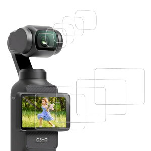 CowGoldChild �����K���X DJI OSMO Pocket 3 �p �K���X�t�B���� 4�� + �����Y�ی�t�B���� 4�� �Ή� DJI OSMO Pocket 3 �A�N�Z�T���[ �t���ی�t�B�����p �S�ʕی� �ϏՌ� ��U�h�~ �d�x9H �I�Y�� �|�P�b
