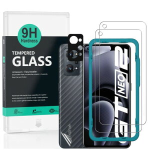 Ibywind �Ή� Realme GT Neo 3T/GT Neo 2/GT 2 5G�K���X�t�B���� 2 ���ی�t�B���� �K�C�h�g�t�� �����Y�J�o�[�i1���j�w�ʃV�[�g�i1���j ���菝�h�~�ϏՌ��d�x 9H�����K���X�t�B����