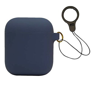 DamonLight AirPods�P�[�X Apple AirPod�p�V���R���V���b�N�v���[�t�ی�J�o�[ (Midnight blue)