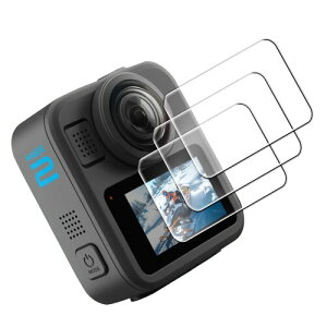 FiTSTILL �����K���X�X�N���[���v���e�N�^�[ Go Pro MAX 2/MAX 2025/MAX 360�p 3���p�b�N 9H�d�x ���h�~ ���N���A Go Pro MAX2�A�N�Z�T���[