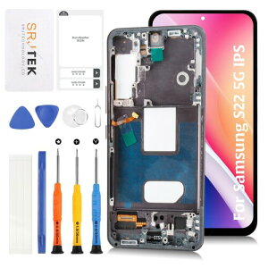 SRJTEK For Samsung Galaxy S22 5G InCell LCD�t���p�l����ʌ����C���pSC-51C SCG13/ SM-S901���f���ɑΉ� Phantom Black�t���[���t�� �^�b�`�p�l���f�W�^�C�U�[ LCD�f�B�X�v���C�^�b�`�X�N���[�� �f�W�^�C�U